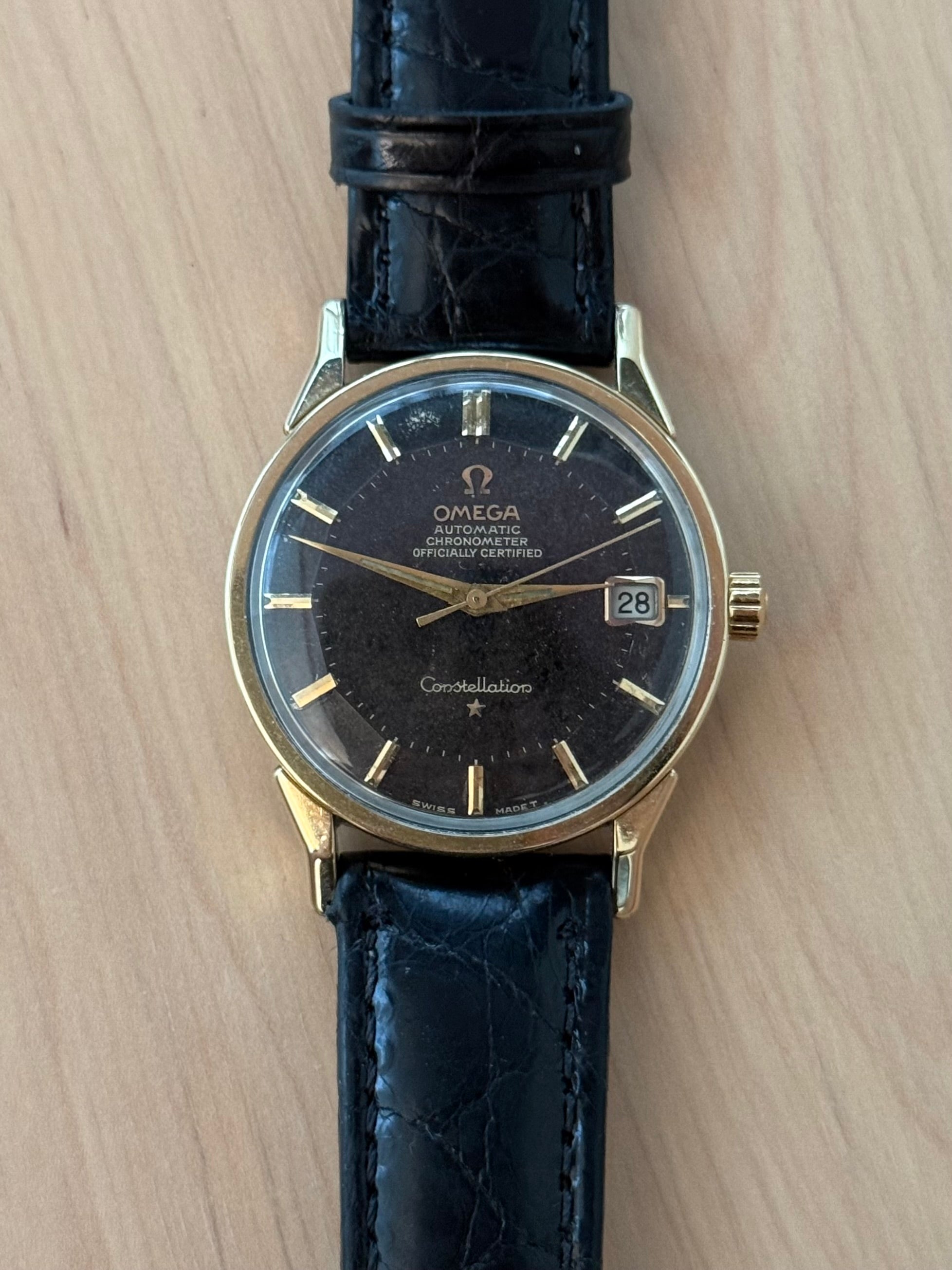 1966 Omega Constellation “Dogleg” Pie-Pan – Black Dial