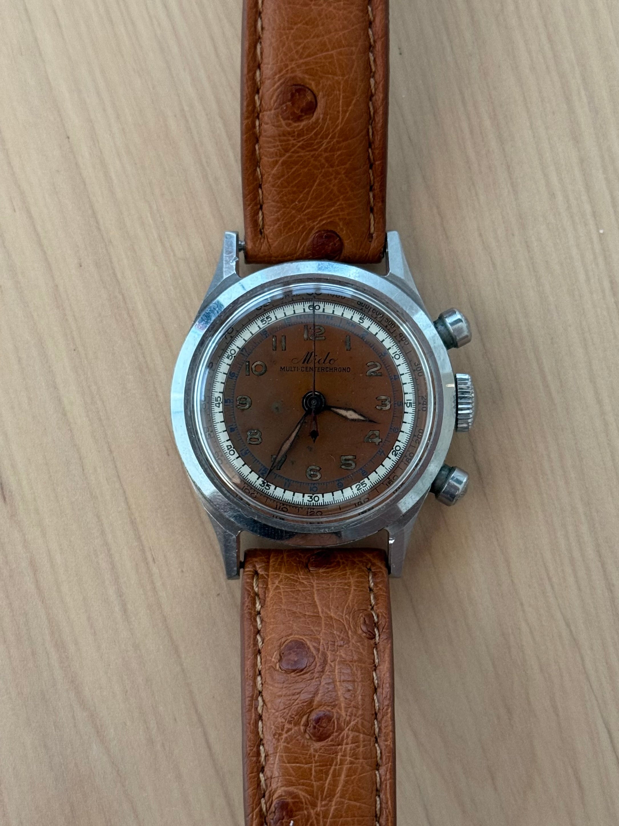 1940s Mido Multi-Centerchrono Copper Dial