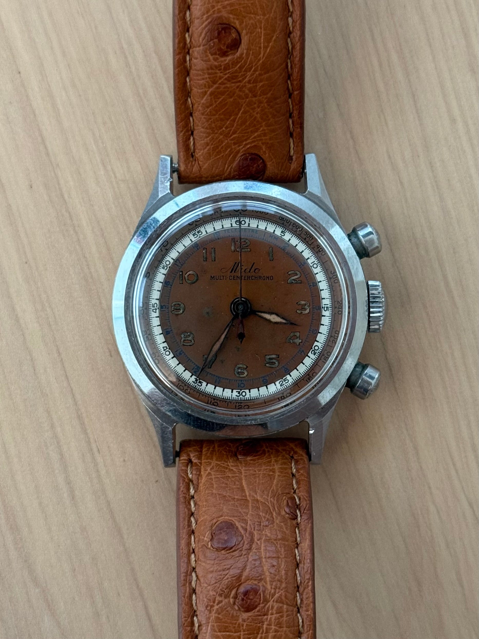 1940s Mido Multi-Centerchrono Copper Dial