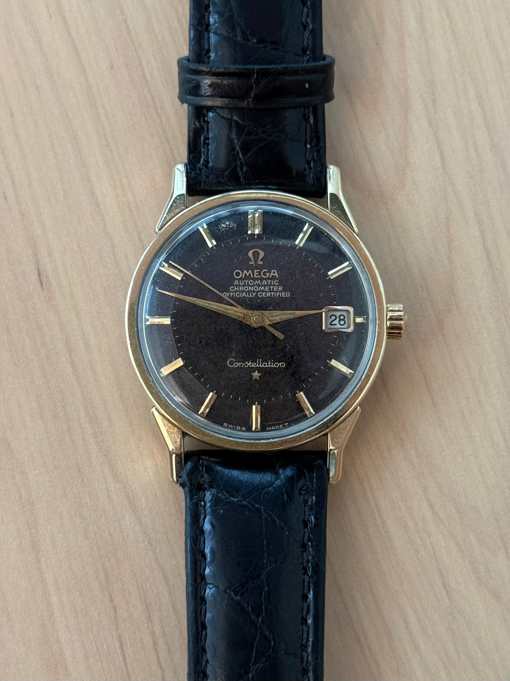 1966 Omega Constellation “Dogleg” Pie-Pan – Black Dial