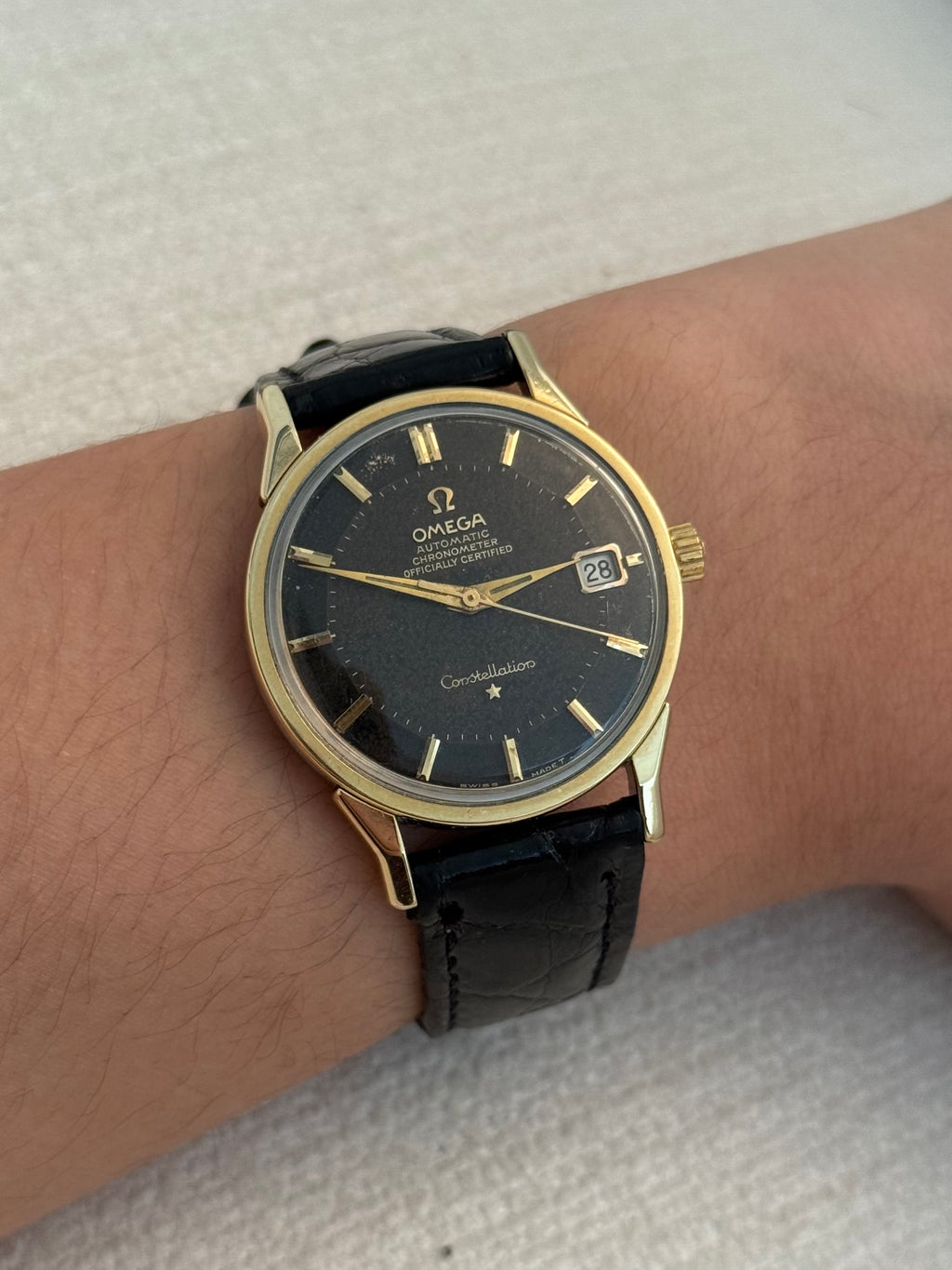 1966 Omega Constellation “Dogleg” Pie-Pan – Black Dial