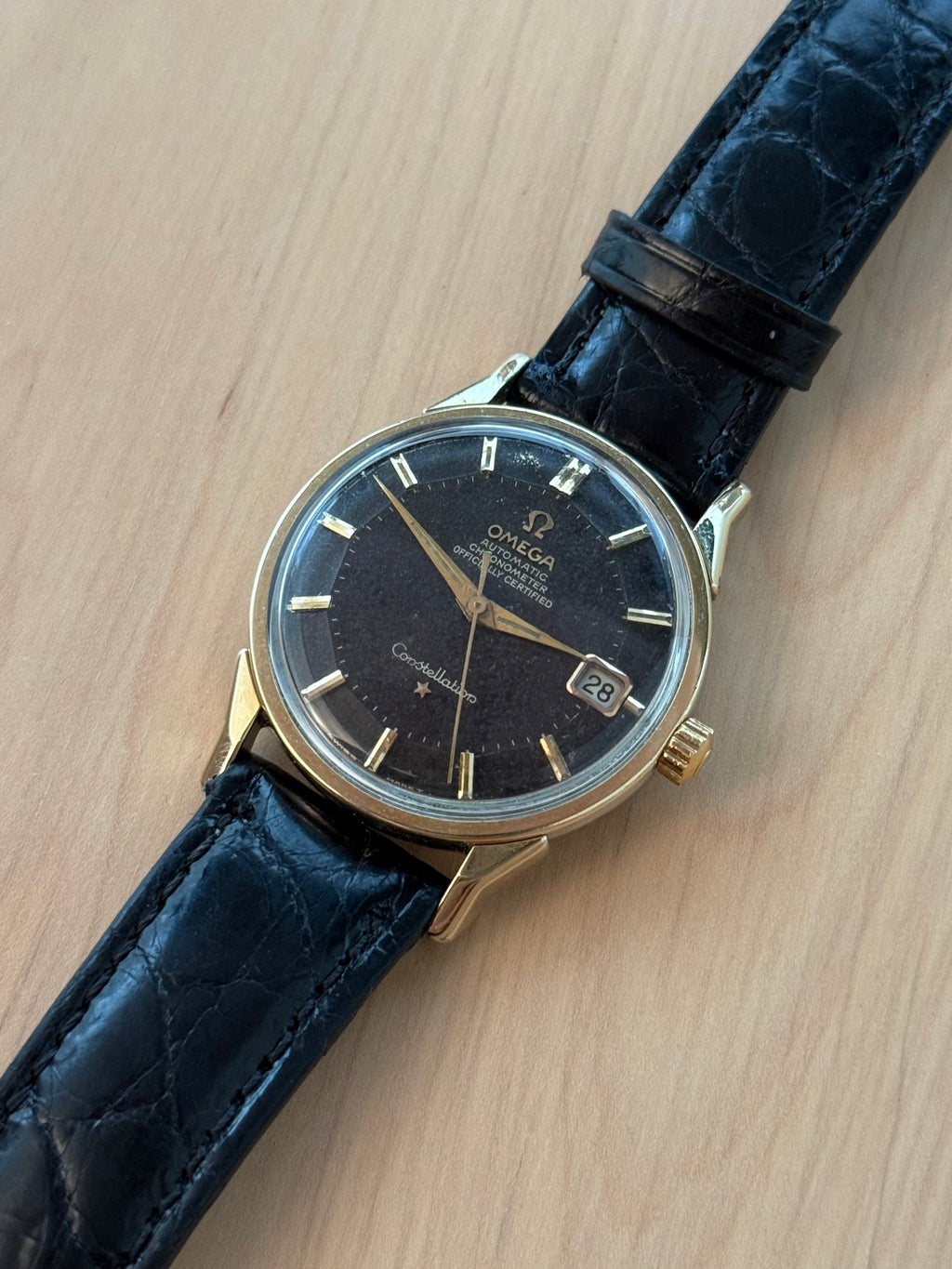 1966 Omega Constellation “Dogleg” Pie-Pan – Black Dial