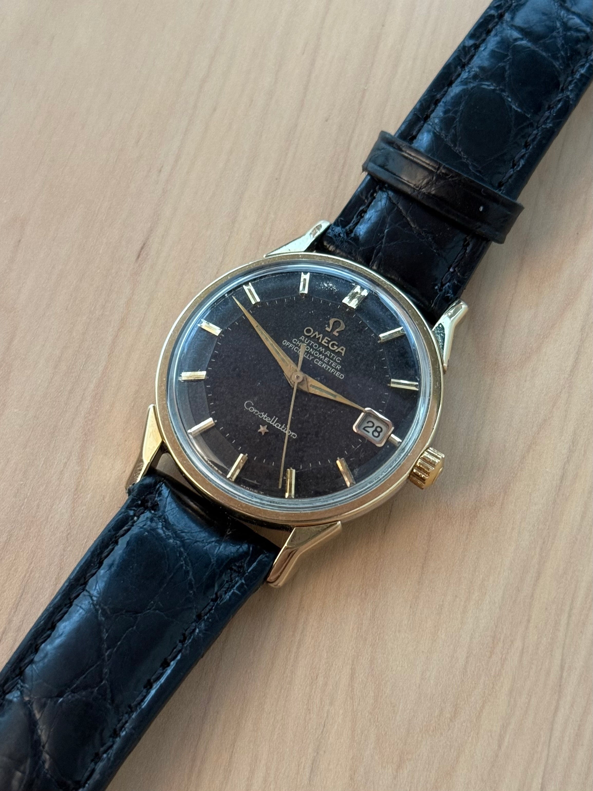 1966 Omega Constellation “Dogleg” Pie-Pan – Black Dial