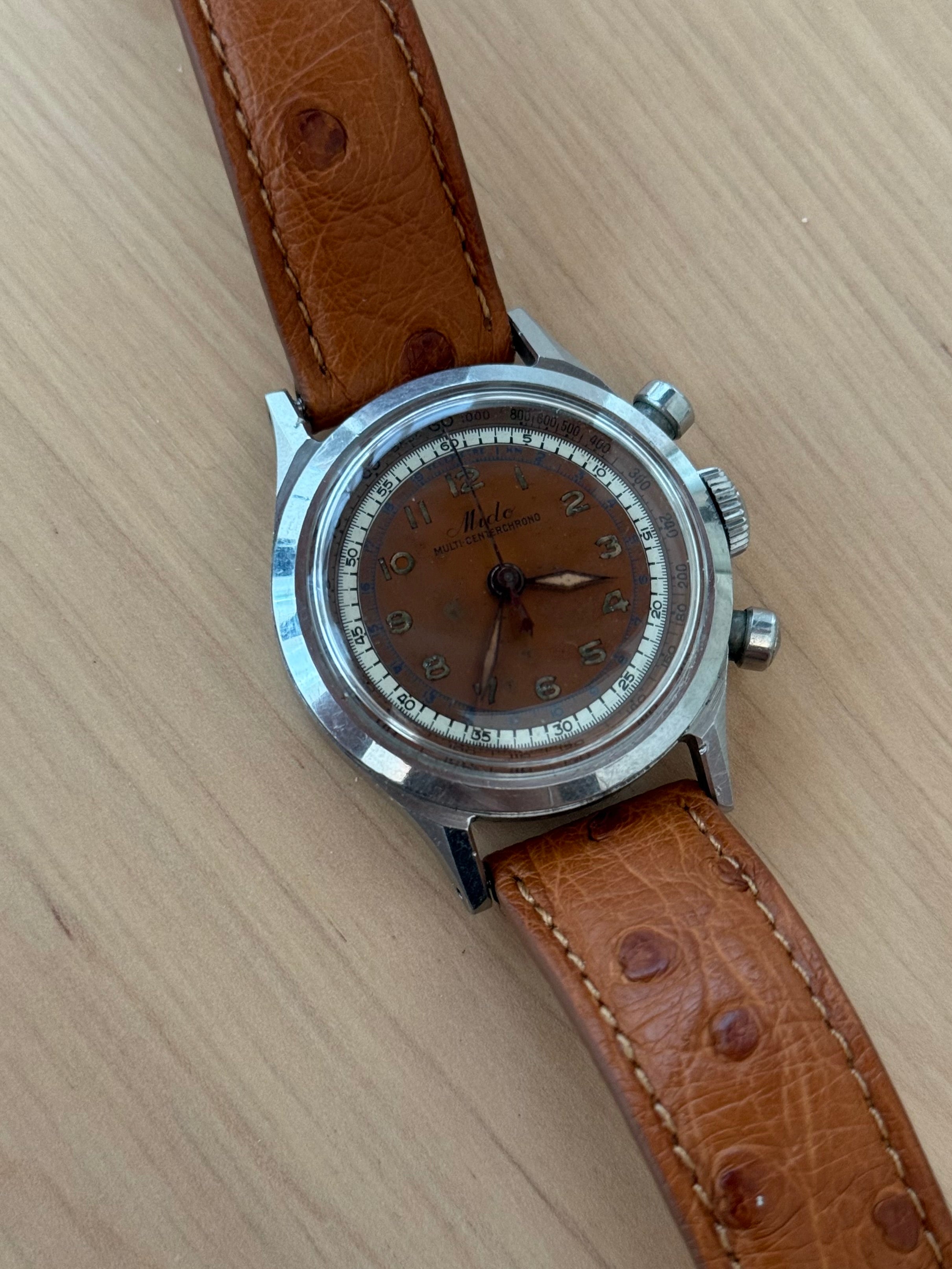 1940s Mido Multi-Centerchrono Copper Dial