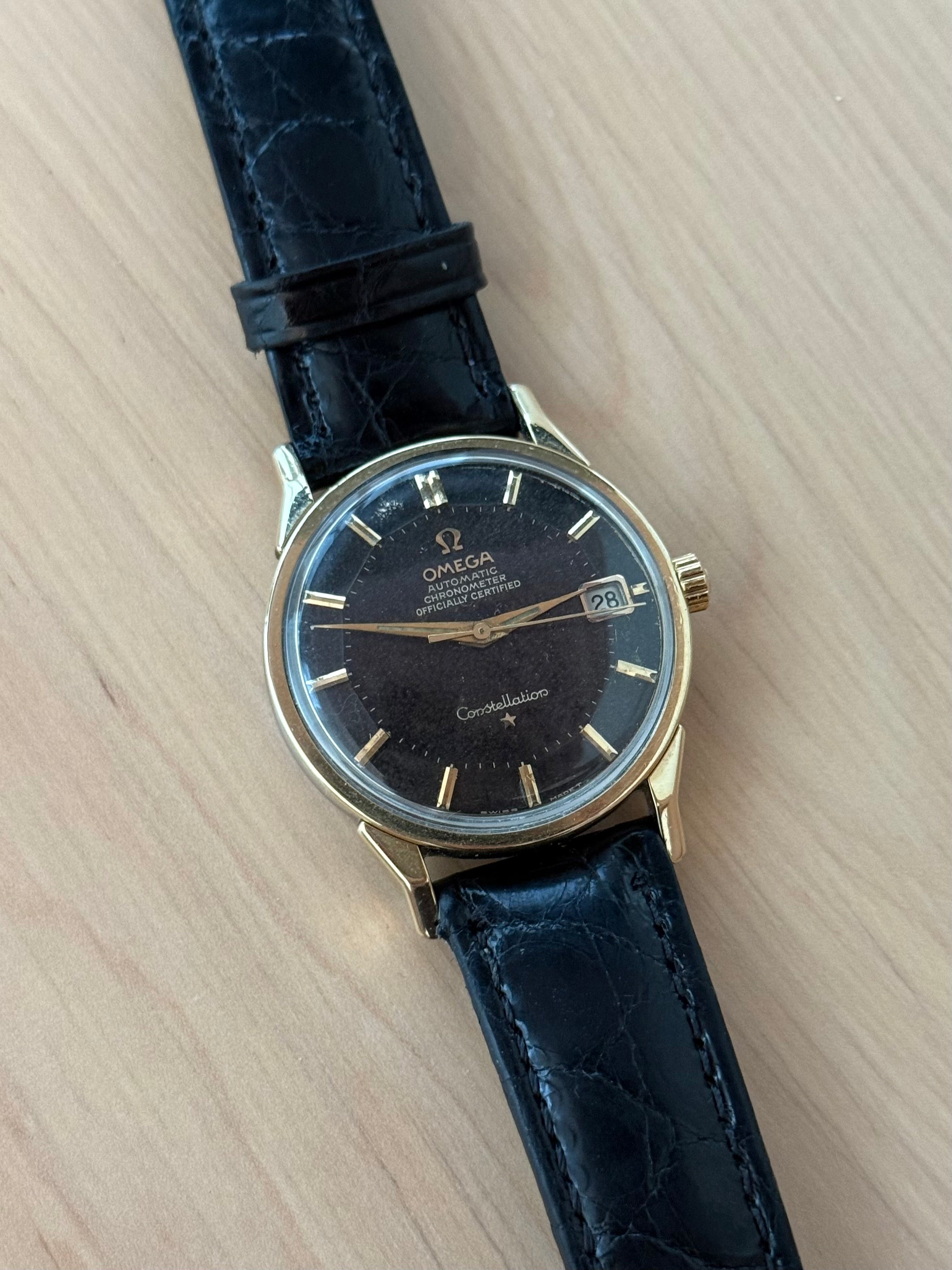 1966 Omega Constellation “Dogleg” Pie-Pan – Black Dial