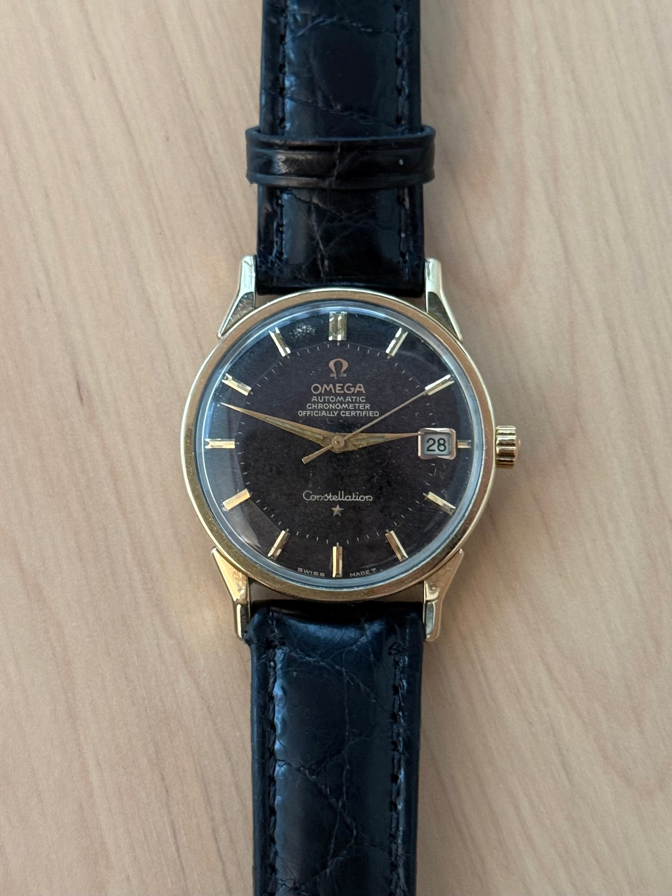 1966 Omega Constellation “Dogleg” Pie-Pan – Black Dial