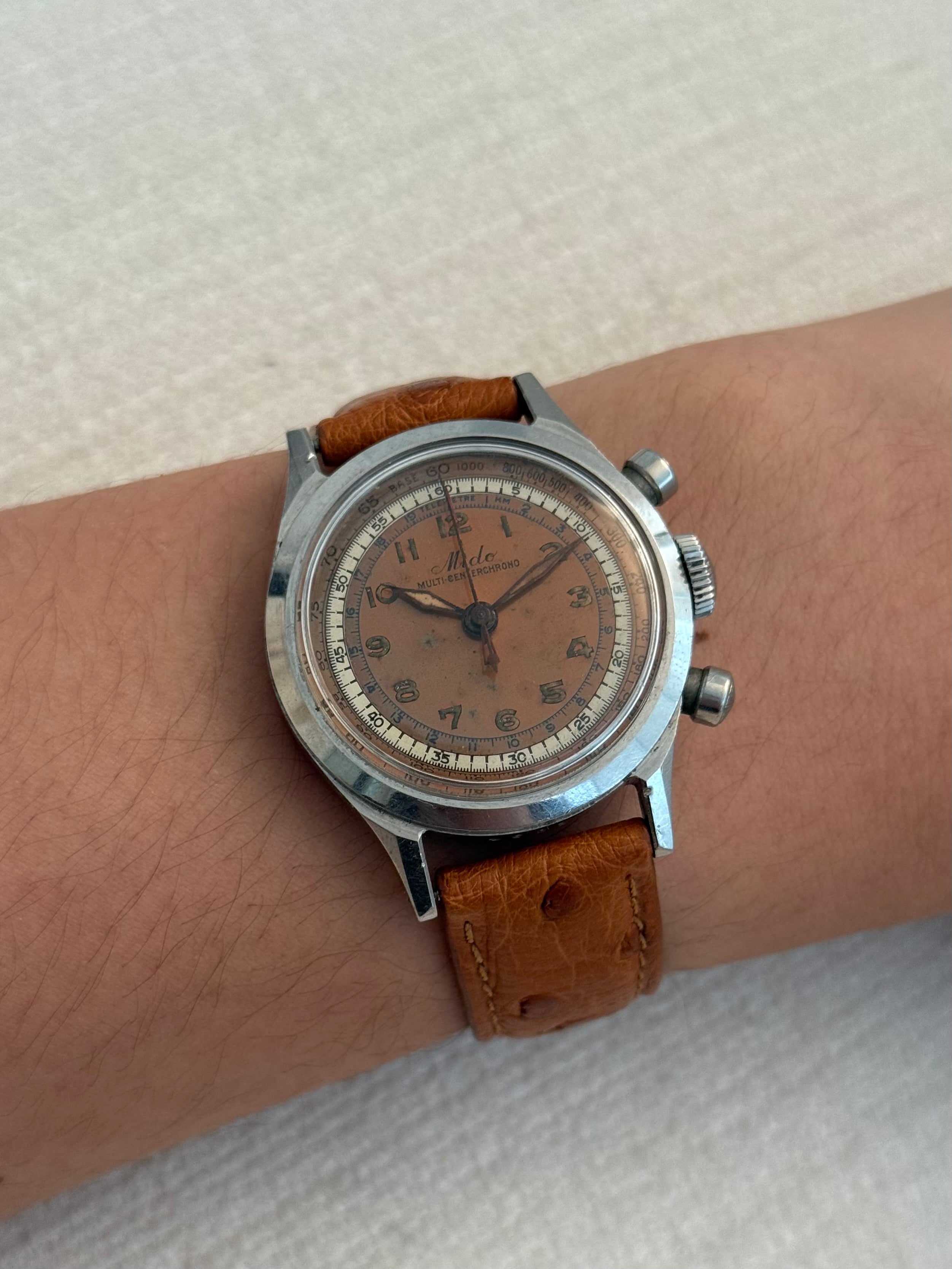 1940s Mido Multi-Centerchrono Copper Dial